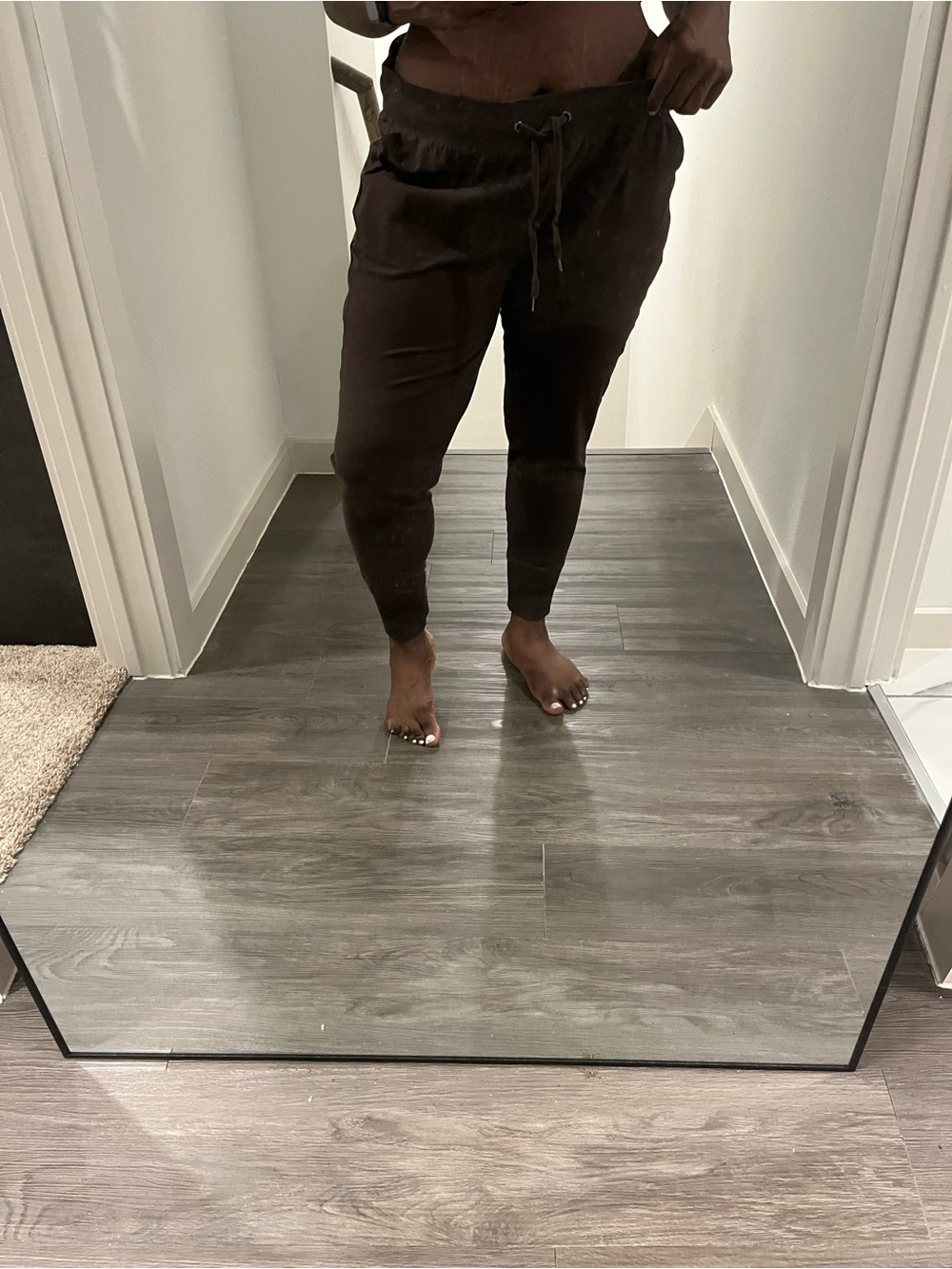 Relaxed Drawstring Joggers - Brown